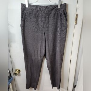 Athleta Trouser Pants Women 12 Brooklyn Ankle Pant Brown Plaid Business Casual